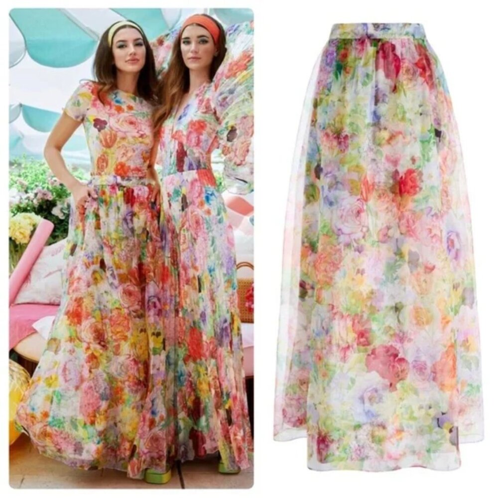 Alice and Olivia Dixie floral maxi Skirt